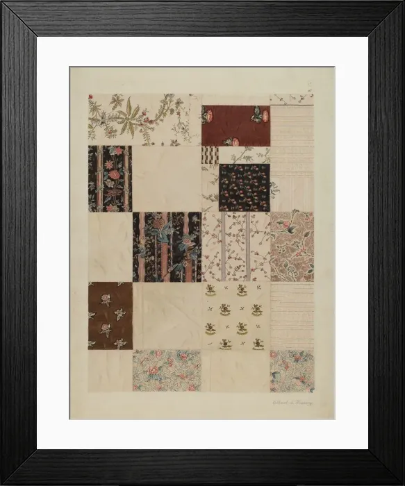 Framed Print : Patchwork Quilt, c. 1938. Creator: Elbert S. Mowery Framed Print : Patchwork Quilt, c. 1938. Creator: Elbert S. Mowery