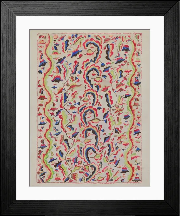 Framed Print : Colcha, c. 1937. Creator: Marjery Parish Framed Print : Colcha, c. 1937. Creator: Marjery Parish