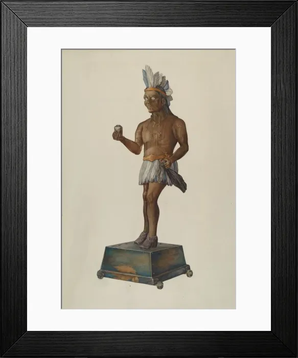 Framed Print : Cigar Store Indian, 1935 / 1942. Creator: Victor F. Muollo Framed Print : Cigar Store Indian, 1935 / 1942. Creator: Victor F. Muollo