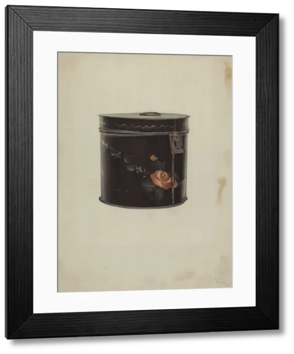 Framed Print : Toleware Tea Cannister, c. 1938. Creator: Henry Murphy Framed Print : Toleware Tea Cannister, c. 1938. Creator: Henry Murphy