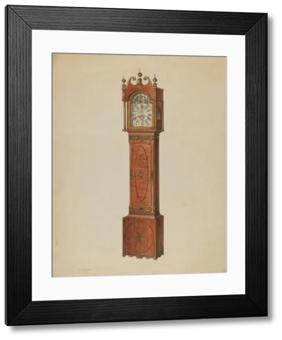Framed Print : Tall Clock, c. 1936. Creator: Lawrence Phillips