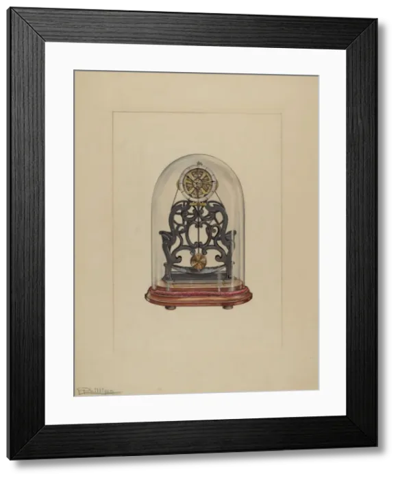 Framed Print : Clock, 1937. Creator: Lawrence Phillips Framed Print : Clock, 1937. Creator: Lawrence Phillips