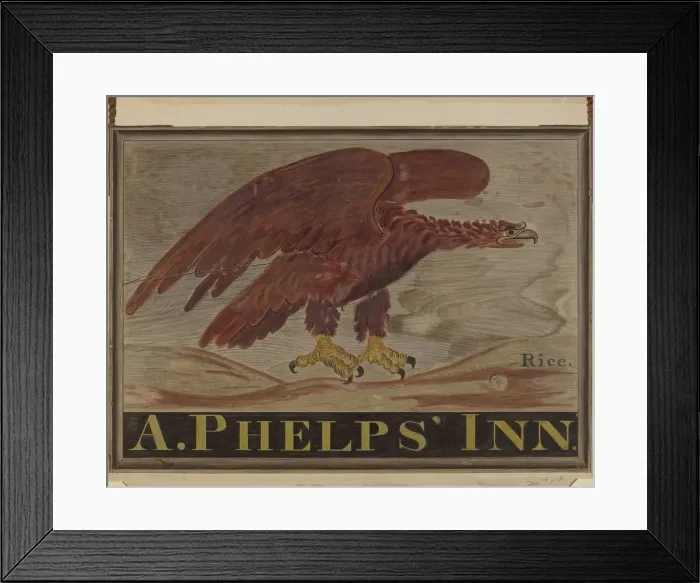Framed Print : Inn Sign: A. Phelps, c. 1939. Creator: Martin Partyka