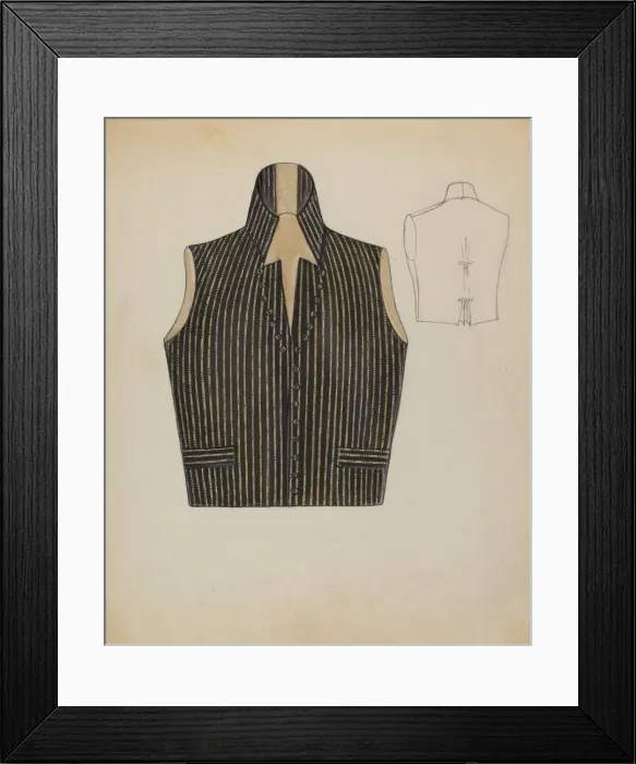 Framed Print : Waistcoat, c. 1937. Creator: Jean Peszel Framed Print : Waistcoat, c. 1937. Creator: Jean Peszel