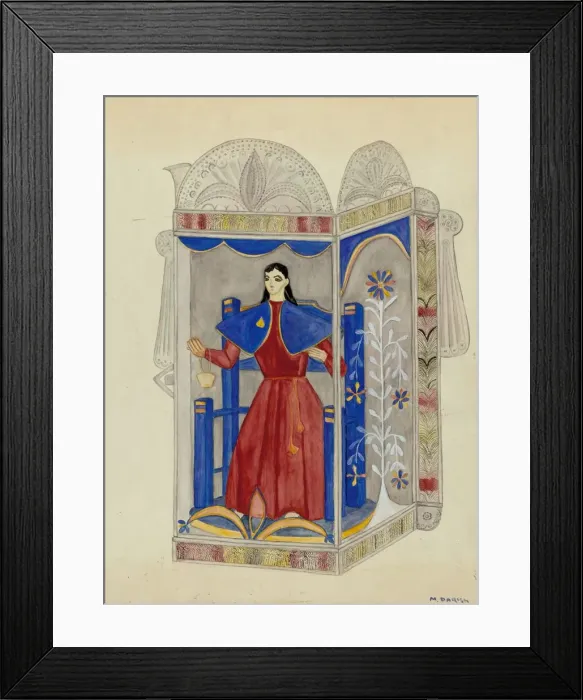 Framed Print : Tin Nicho with Santo Nino, c. 1937. Creator: Marjery Parish Framed Print : Tin Nicho with Santo Nino, c. 1937. Creator: Marjery Parish