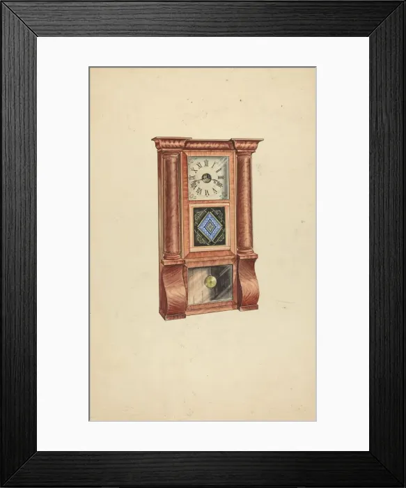 Framed Print : Clock, c. 1953. Creator: Lawrence Phillips Framed Print : Clock, c. 1953. Creator: Lawrence Phillips