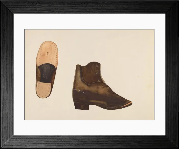 Framed Print : Childs Shoes, c. 1937. Creator: Marjery Parish Framed Print : Childs Shoes, c. 1937. Creator: Marjery Parish