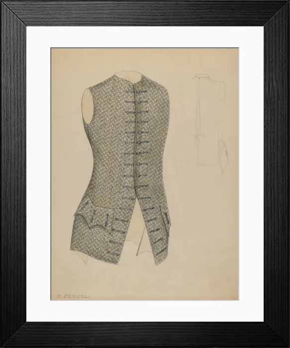 Framed Print : Waistcoat, c. 1937. Creator: Jean Peszel Framed Print : Waistcoat, c. 1937. Creator: Jean Peszel