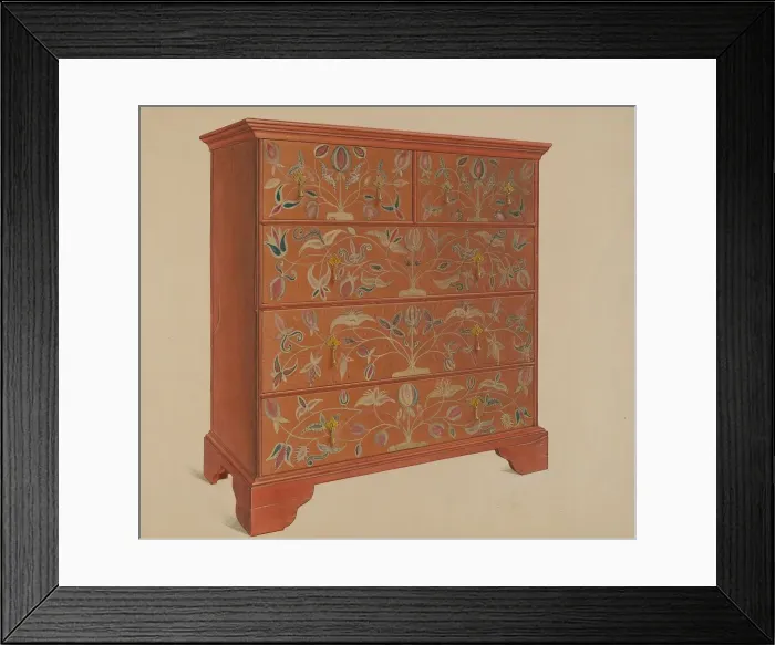 Framed Print : Painted Chest, c. 1937. Creator: Martin Partyka Framed Print : Painted Chest, c. 1937. Creator: Martin Partyka