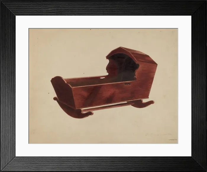Framed Print : Mahogany Cradle, c. 1937. Creator: Louis Plogsted Framed Print : Mahogany Cradle, c. 1937. Creator: Louis Plogsted