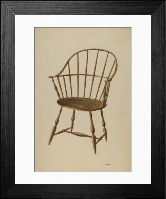 Framed Print : Windsor Chair, c. 1939. Creator: Louis Plogsted Framed Print : Windsor Chair, c. 1939. Creator: Louis Plogsted