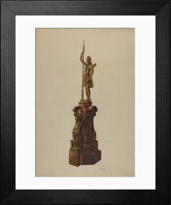 Framed Print : Newel Post, 1938. Creator: Louis Plogsted Framed Print : Newel Post, 1938. Creator: Louis Plogsted