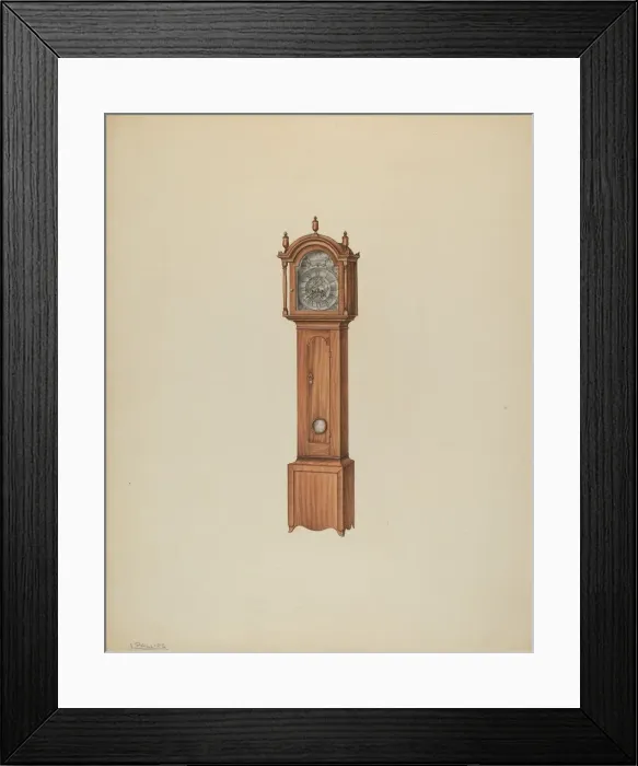 Framed Print : Tall Clock, c. 1938. Creator: Lawrence Phillips