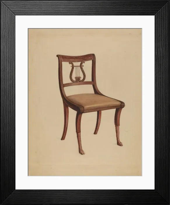 Framed Print : Side Chair, 1936. Creator: Lawrence Phillips Framed Print : Side Chair, 1936. Creator: Lawrence Phillips