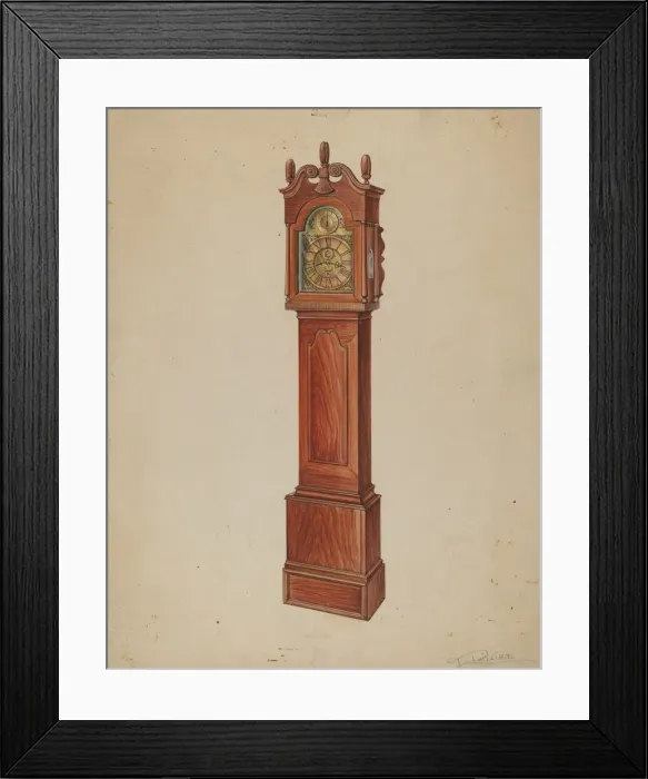 Framed Print : Clock (Grandfather), c. 1937. Creator: Lawrence Phillips Framed Print : Clock (Grandfather), c. 1937. Creator: Lawrence Phillips