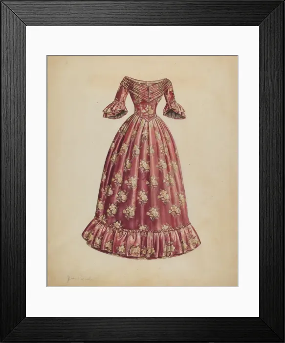 Framed Print : Dress, c. 1937. Creator: Jean Peszel Framed Print : Dress, c. 1937. Creator: Jean Peszel