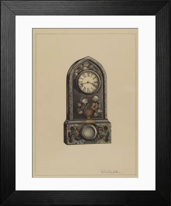 Framed Print : Clock, 1936. Creator: Lawrence Phillips Framed Print : Clock, 1936. Creator: Lawrence Phillips