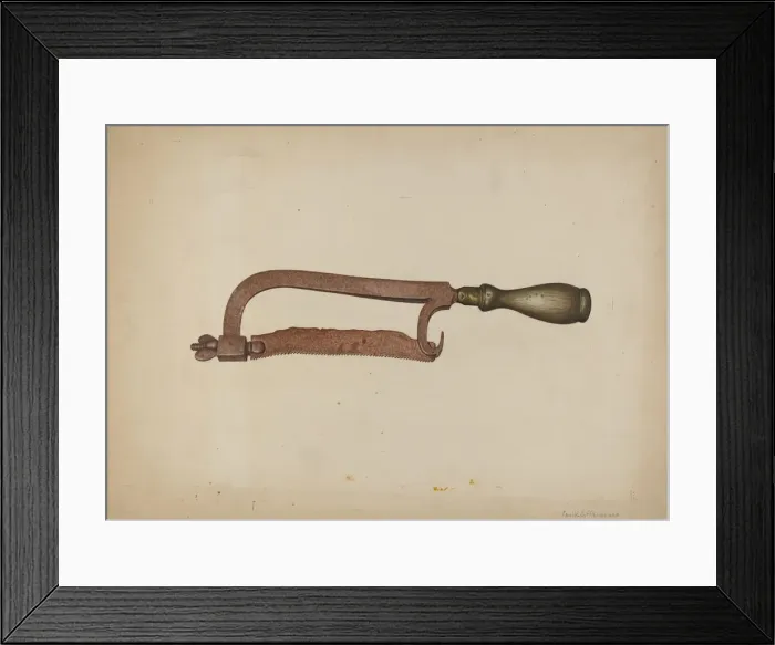 Framed Print : Hack Saw, c. 1938. Creator: Paul Poffinbarger Framed Print : Hack Saw, c. 1938. Creator: Paul Poffinbarger