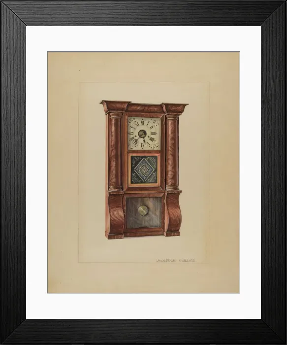 Framed Print : Clock, c. 1936. Creator: Lawrence Phillips Framed Print : Clock, c. 1936. Creator: Lawrence Phillips