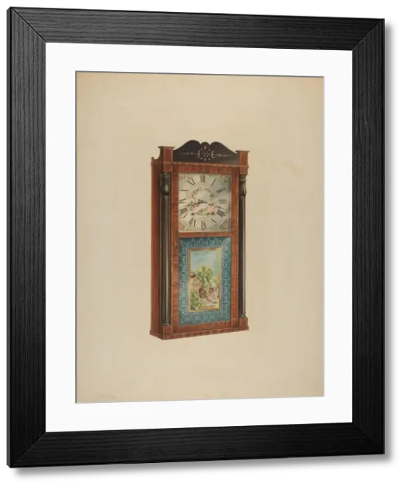 Framed Print : Shelf Clock, c. 1938. Creator: Lawrence Phillips