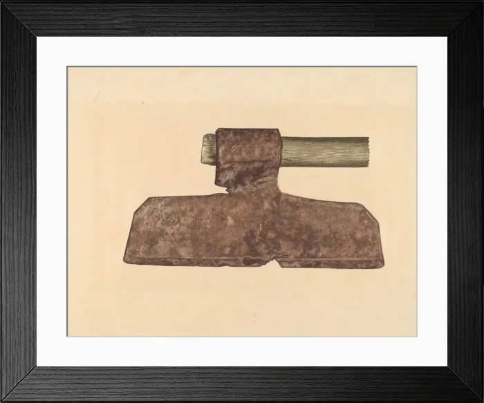 Framed Print : Broad Axe, c. 1939. Creator: Paul Poffinbarger Framed Print : Broad Axe, c. 1939. Creator: Paul Poffinbarger
