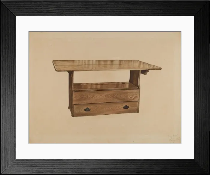 Framed Print : Seat Table, c. 1939. Creator: Paul Poffinbarger Framed Print : Seat Table, c. 1939. Creator: Paul Poffinbarger