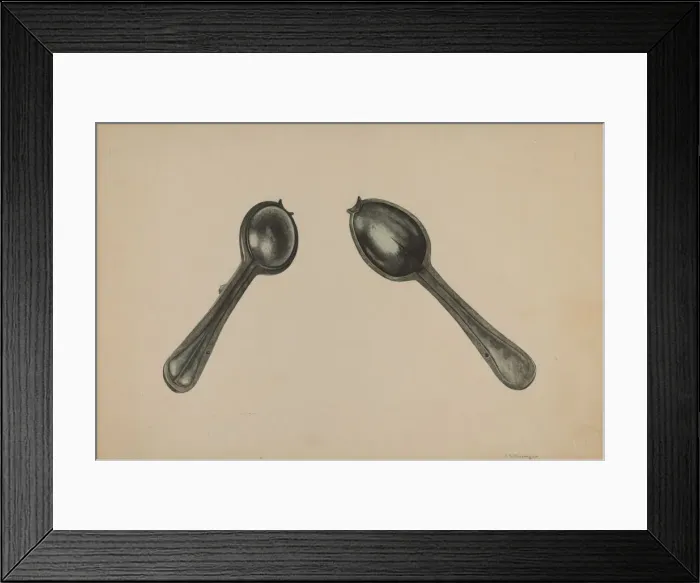Framed Print : Spoon Mold, c. 1938. Creator: Paul Poffinbarger Framed Print : Spoon Mold, c. 1938. Creator: Paul Poffinbarger