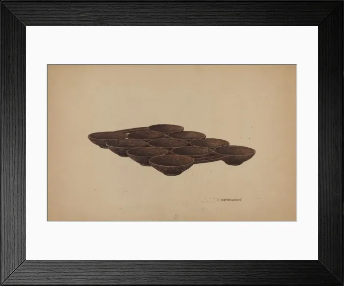 Framed Print : Muffin Pan, c. 1940. Creator: Paul Poffinbarger Framed Print : Muffin Pan, c. 1940. Creator: Paul Poffinbarger