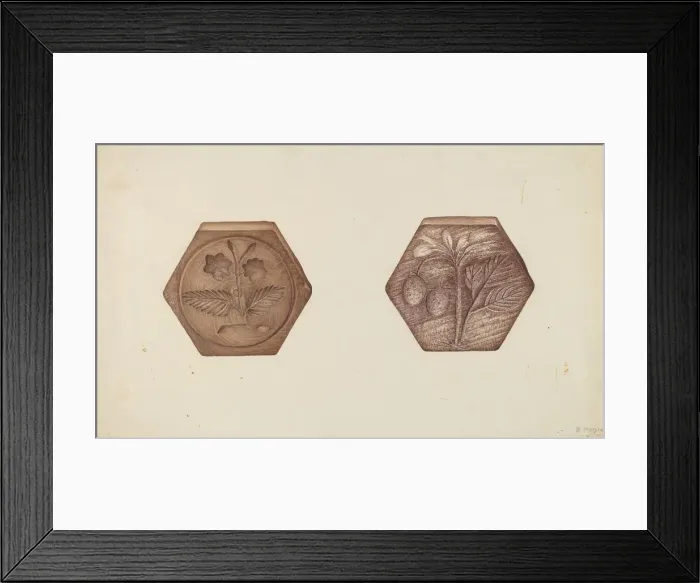 Framed Print : Butter Mold, c. 1938. Creator: Robert Pohle Framed Print : Butter Mold, c. 1938. Creator: Robert Pohle
