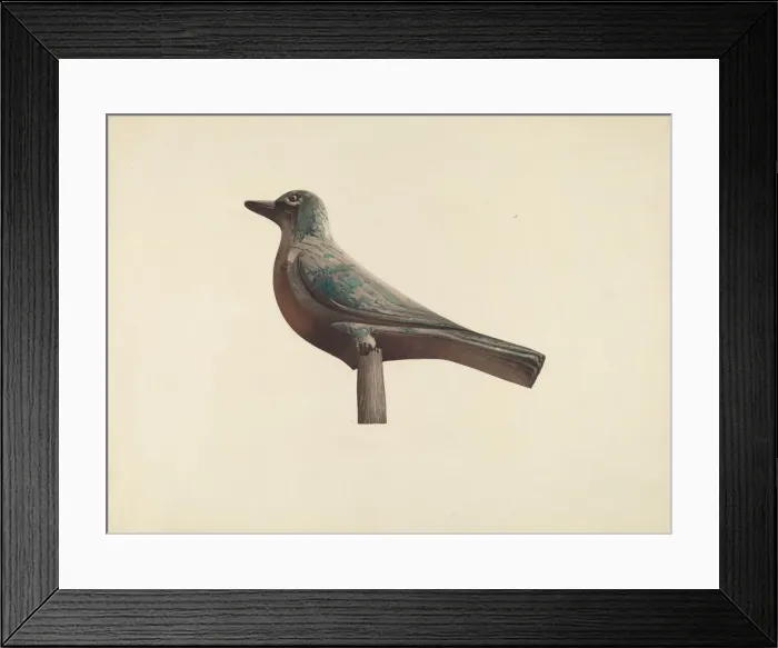 Framed Print : Carved Bird, Garden Decoration, c. 1939. Creator: Robert Pohle Framed Print : Carved Bird, Garden Decoration, c. 1939. Creator: Robert Pohle