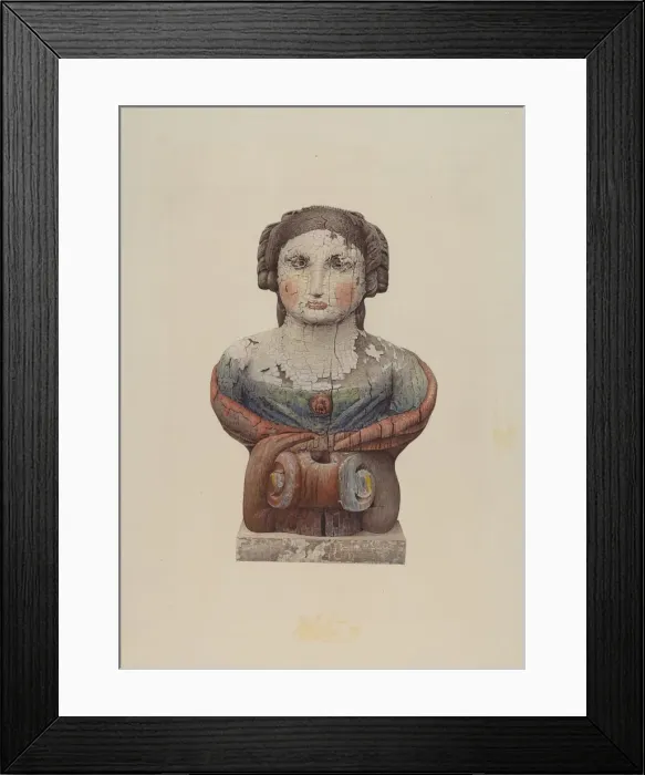 Framed Print : Figurehead from the Lady Clinton, c. 1938. Creator: Robert Pohle Framed Print : Figurehead from the Lady Clinton, c. 1938. Creator: Robert Pohle