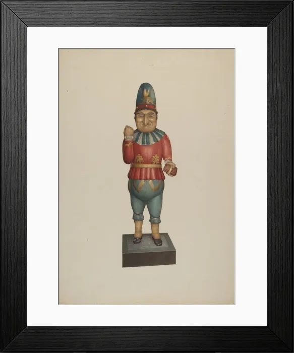 Framed Print : Cigar Store Figure: Punch, c. 1939. Creator: Robert Pohle Framed Print : Cigar Store Figure: Punch, c. 1939. Creator: Robert Pohle