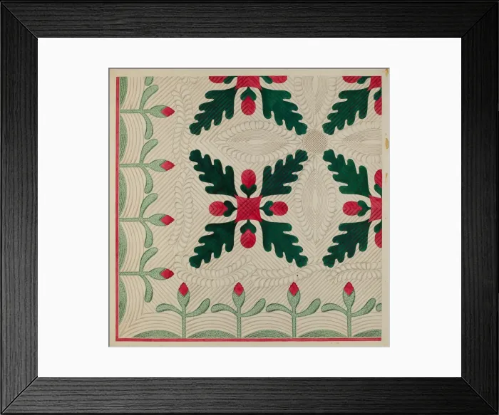 Framed Print : Quilt, c. 1936. Creator: Dorothy Posten
