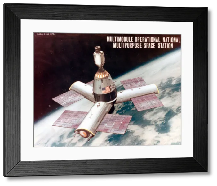 Framed Print : Three-Radial-Module Space Station Concept, 1960. Creator: NASA