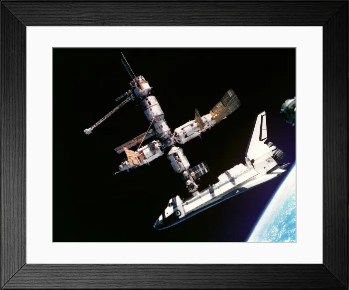 Framed Print : Atlantis Docked to Mir, 1995. Creator: NASA Framed Print : Atlantis Docked to Mir, 1995. Creator: NASA