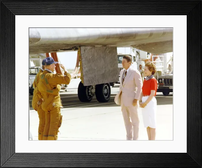 Framed Print : Mattingly and Hartsfield Salute President Reagan, Edwards Air Force Base, California, USA Framed Print : Mattingly and Hartsfield Salute President Reagan, Edwards Air Force Base, California, USA