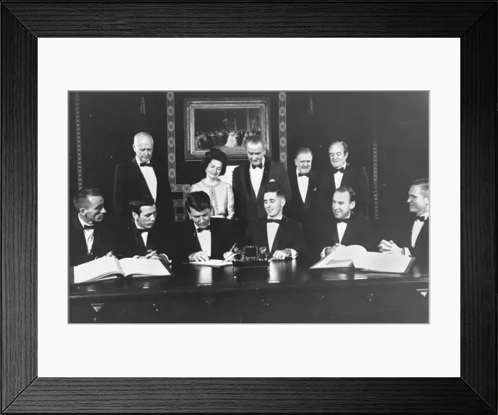 Framed Print : Apollo 7 and 8 Crew in the White House, 1968. Creator: NASA Framed Print : Apollo 7 and 8 Crew in the White House, 1968. Creator: NASA