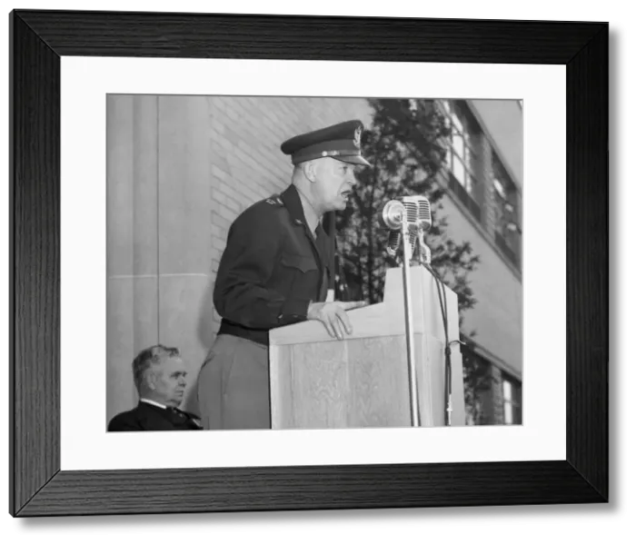 Framed Print : General Dwight D. Eisenhower at the Aircraft Engine Research Laboratory, Cleveland, Ohio Framed Print : General Dwight D. Eisenhower at the Aircraft Engine Research Laboratory, Cleveland, Ohio