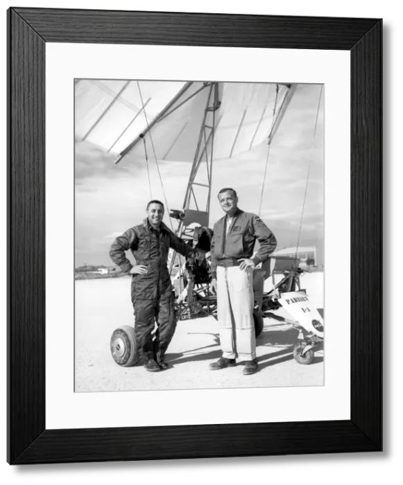 Framed Print : Gus Grissom and Milt Thompson with Paresev, California, USA, 1962. Creator: NASA Framed Print : Gus Grissom and Milt Thompson with Paresev, California, USA, 1962. Creator: NASA