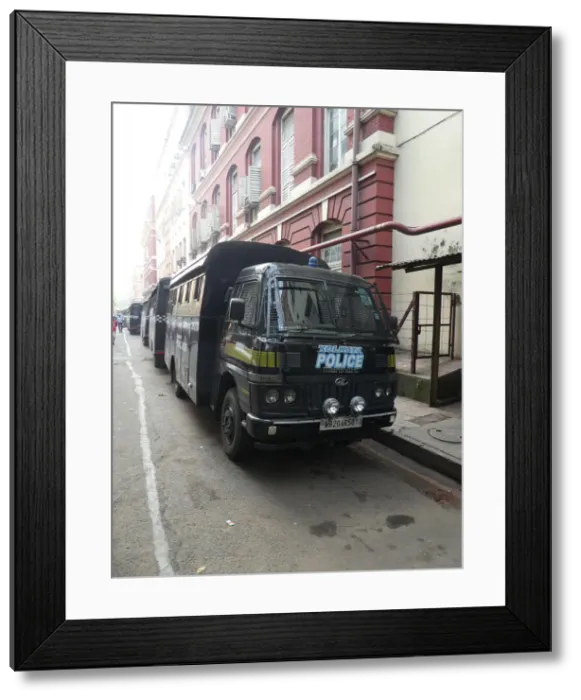 Framed Print : Mahindra Police van, Calcutta, 2019. Creator: Unknown Framed Print : Mahindra Police van, Calcutta, 2019. Creator: Unknown