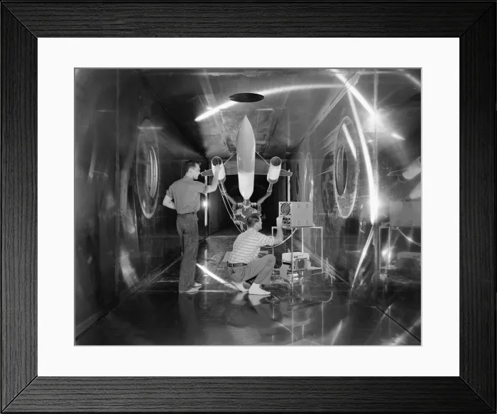 Framed Print : Engineers check body revolution model, Ohio, USA, July 31, 1957. Creator: Unknown Framed Print : Engineers check body revolution model, Ohio, USA, July 31, 1957. Creator: Unknown