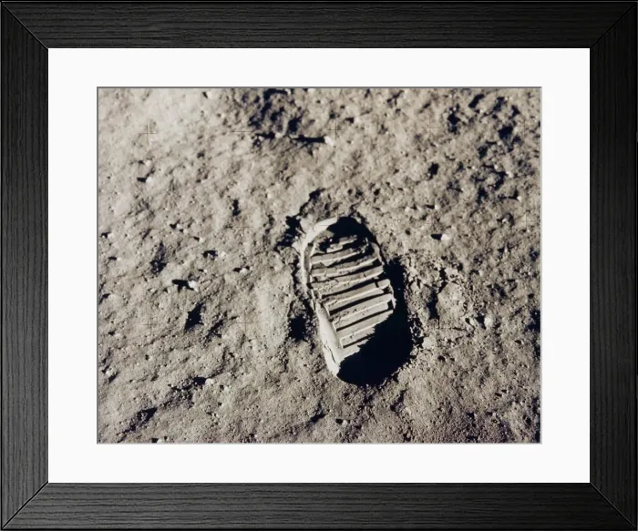 Framed Print : Apollo 11 bootprint on the Moon, July 1969. Creator: NASA Framed Print : Apollo 11 bootprint on the Moon, July 1969. Creator: NASA