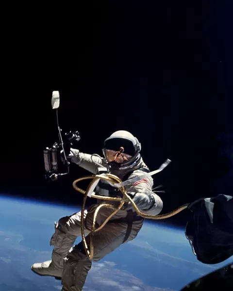 Ed White performs first U. S. spacewalk, 1965. Creator: James A McDivitt