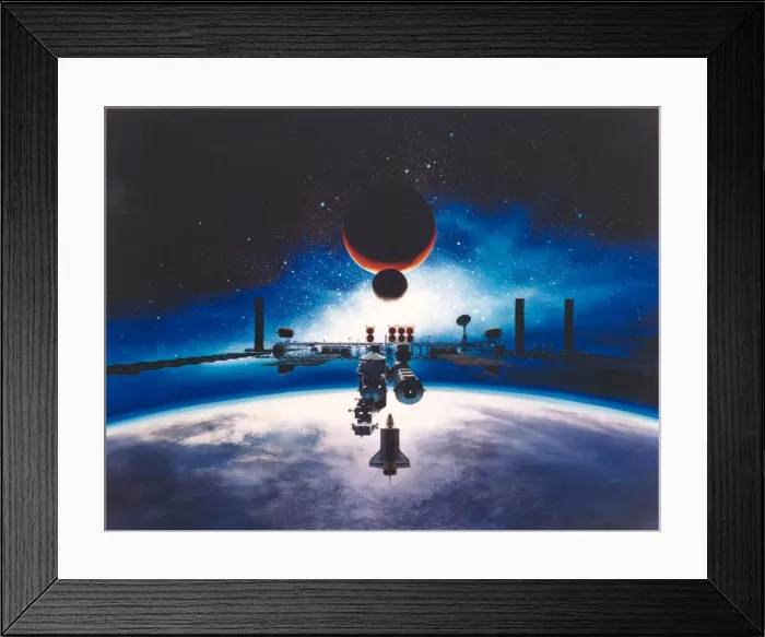 Framed Print : Artists Conception of Space Station Freedom, 1991. Creator: Alan Chinchar Framed Print : Artists Conception of Space Station Freedom, 1991. Creator: Alan Chinchar