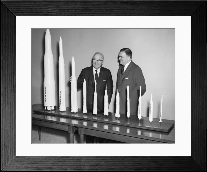 Framed Print : Truman Receives Rocket Models, 1961. Creator: NASA Framed Print : Truman Receives Rocket Models, 1961. Creator: NASA