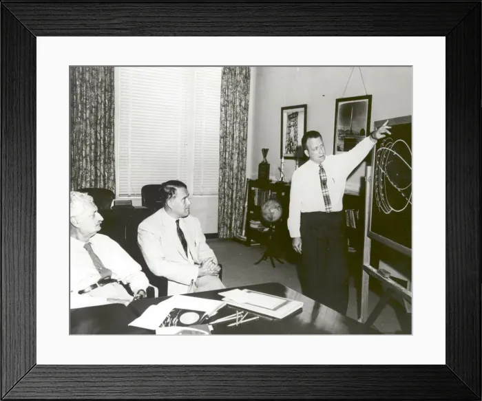 Framed Print : Orbital Trajectories Presentation, Huntsville, Alabama, USA, June 28, 1958 Framed Print : Orbital Trajectories Presentation, Huntsville, Alabama, USA, June 28, 1958
