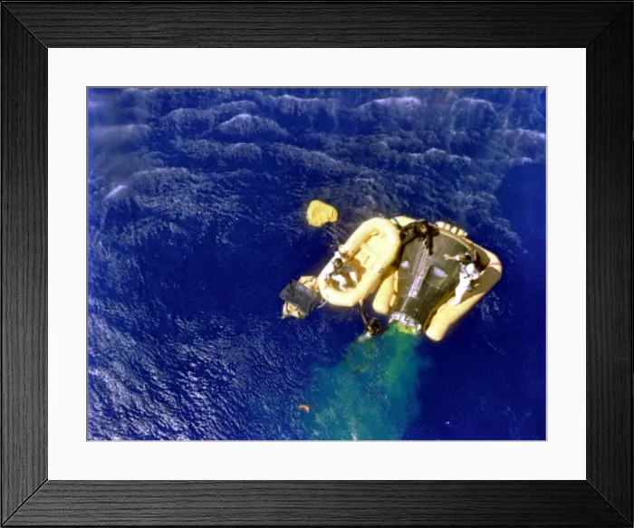 Framed Print : Cooper and Conrad await recovery relicopter, 1965. Creator: NASA Framed Print : Cooper and Conrad await recovery relicopter, 1965. Creator: NASA