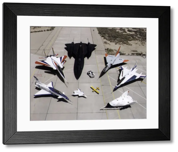 Framed Print : Dryden research aircraft fleet on ramp, USA, 1997. Creator: NASA Framed Print : Dryden research aircraft fleet on ramp, USA, 1997. Creator: NASA