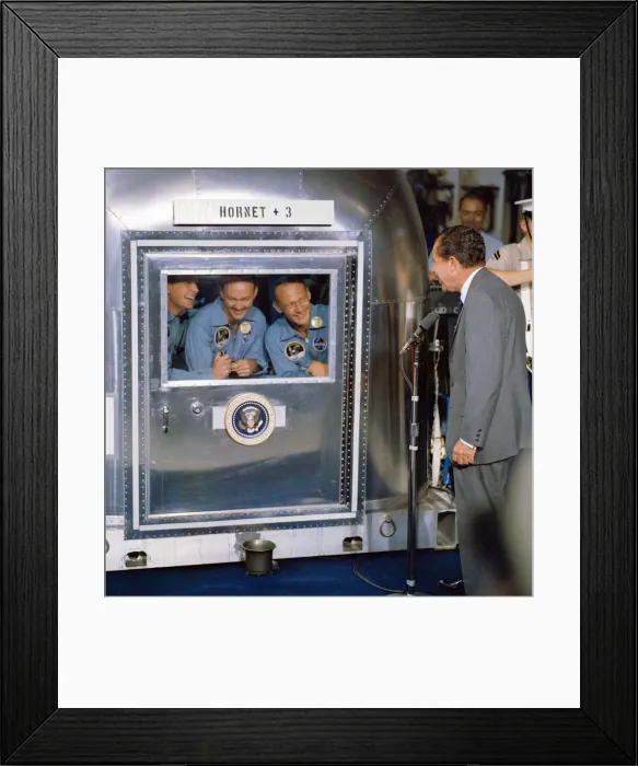 Framed Print : Pesident Nixon visits Apollo 11 crew in quarantine. Creator: NASA Framed Print : Pesident Nixon visits Apollo 11 crew in quarantine. Creator: NASA