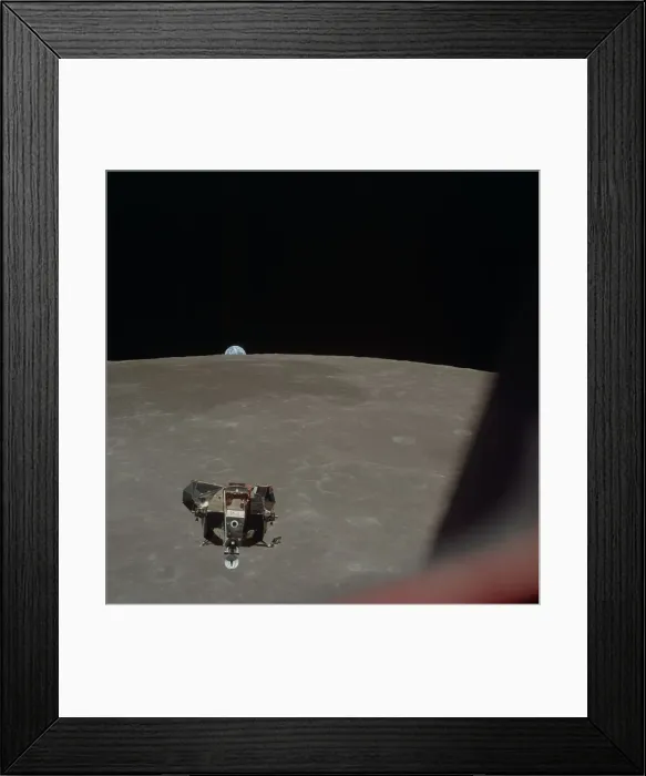 Framed Print : Apollo 11 Lunar Module ascent stage photographed from Command Module, July 21, 1969 Framed Print : Apollo 11 Lunar Module ascent stage photographed from Command Module, July 21, 1969